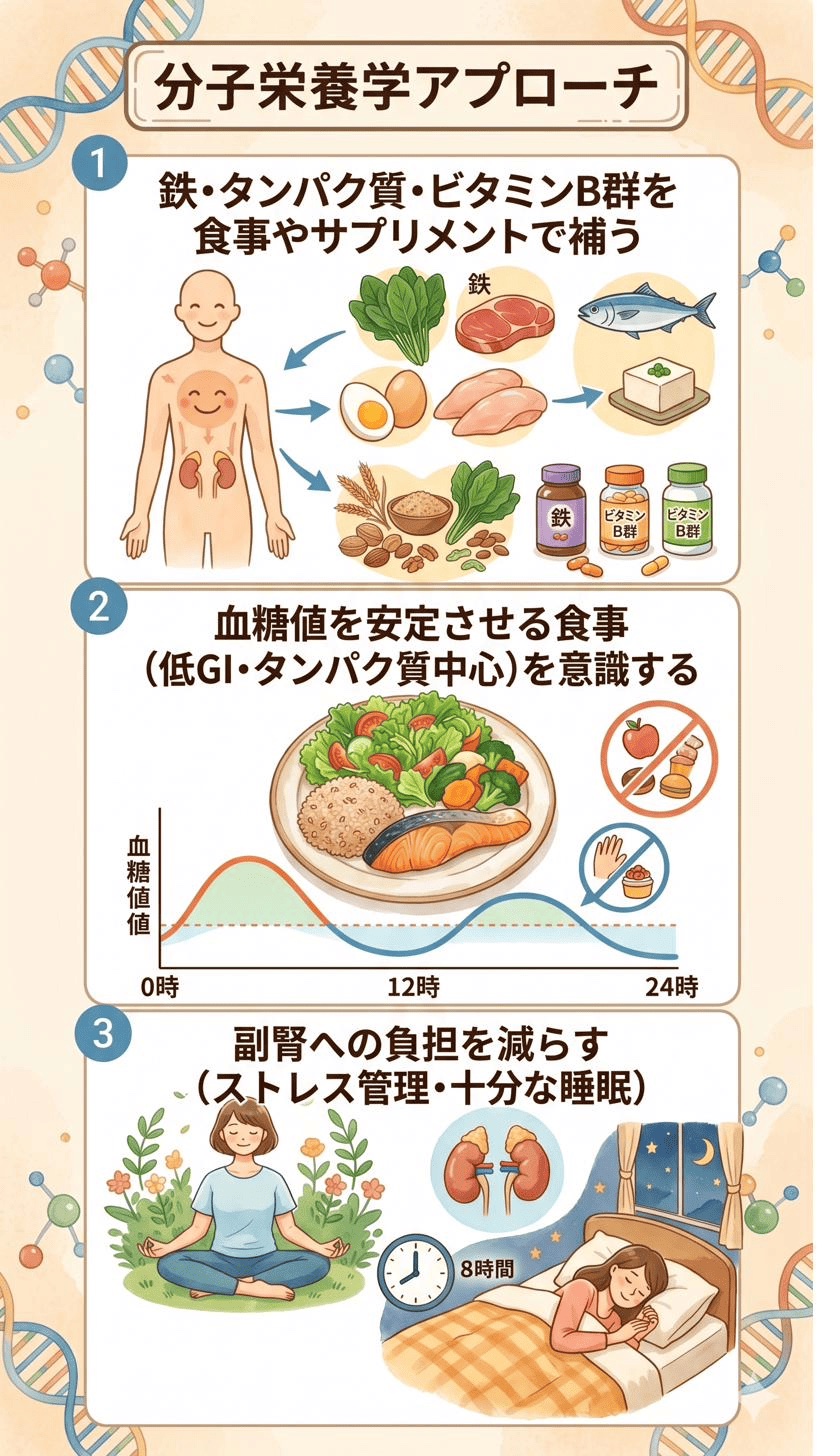 分子栄養学のアプローチを示した図